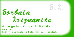 borbala krizmanits business card